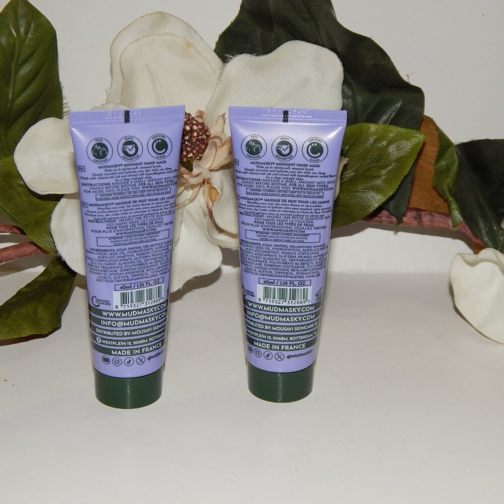 2 MudMasky Midnight Hand Mask 1.35oz Ea - Sealed - Picture 2 of 3